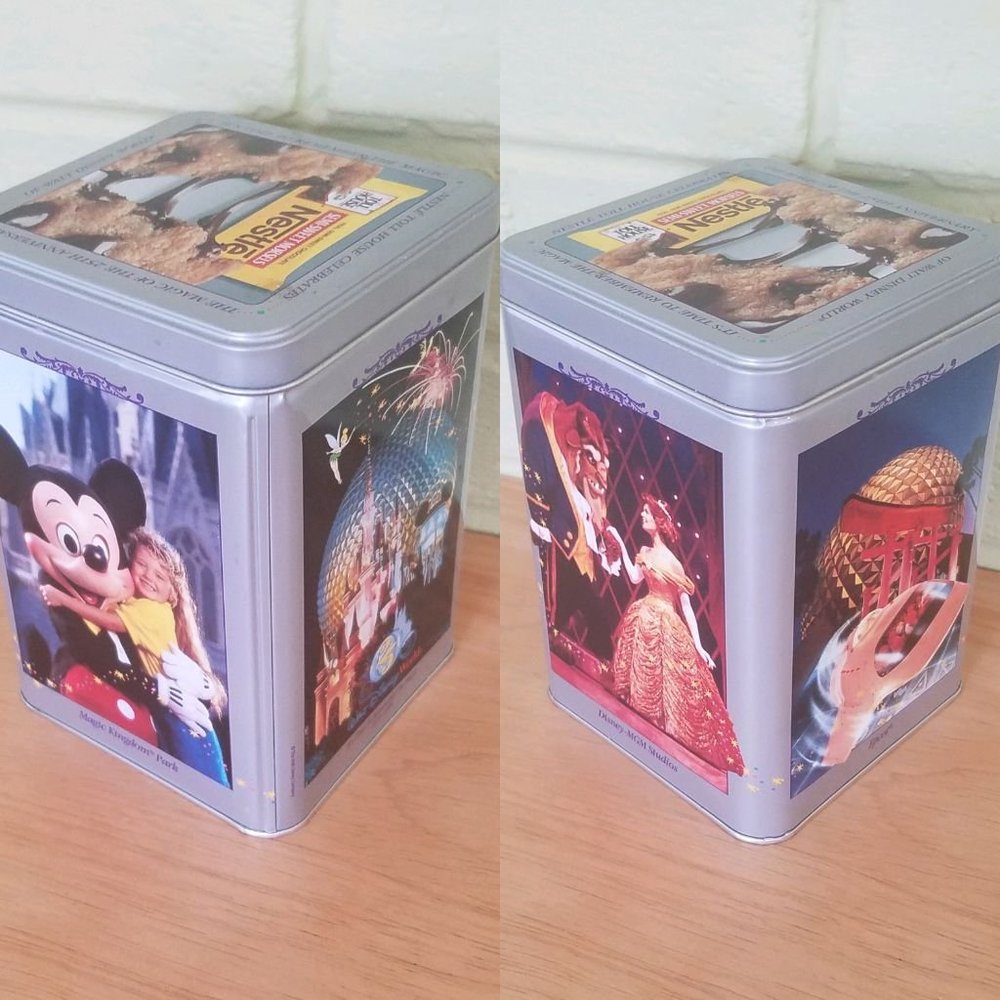 1996 Nestle Toll House Walt Disney World Metal Tin 25th Anniversary Epcot T1